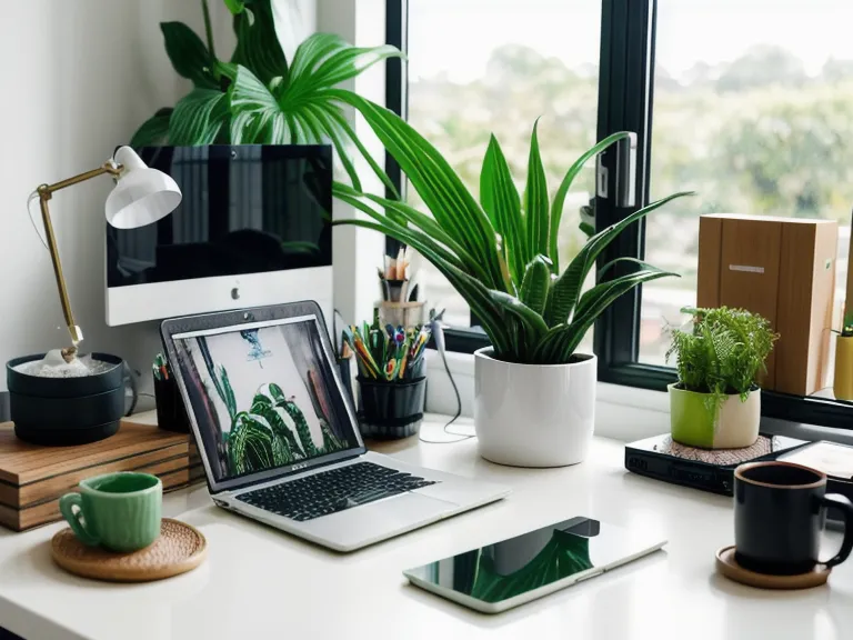 Best indoor plants for home office concentration and air quality lined up near a desk setup