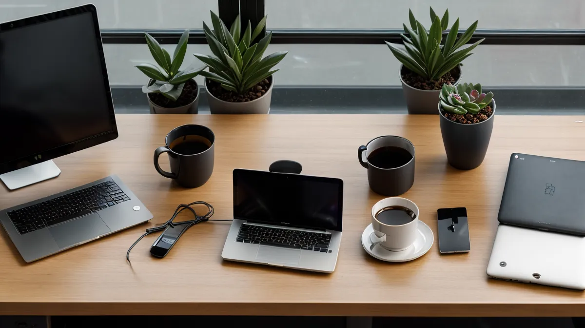remote work focus supplements review — closed laptop and audio headphones set up for a deep work session