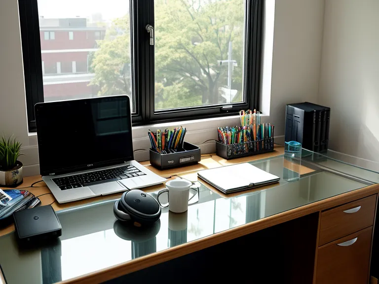 Noise-canceling headphones next to a laptop, part of a remote work focus tools setup for coding productivity