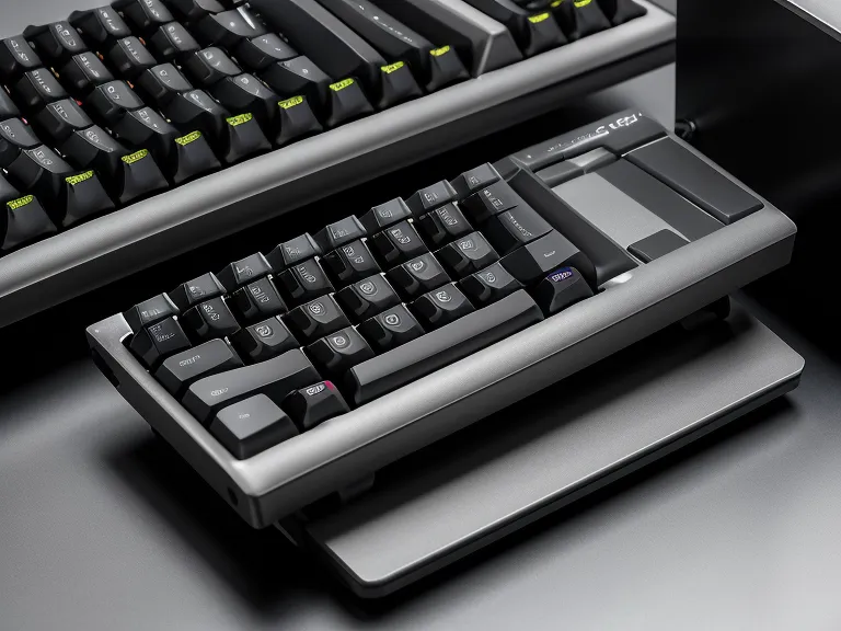 Mechanical keyboard slid under a monitor stand, the physical signal ending a developer's workday shutdown ritual