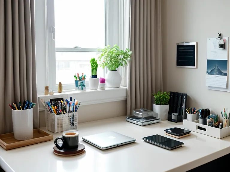 A hand resting on a computer mouse beside a clean, decision-fatigue-free freelance workspace