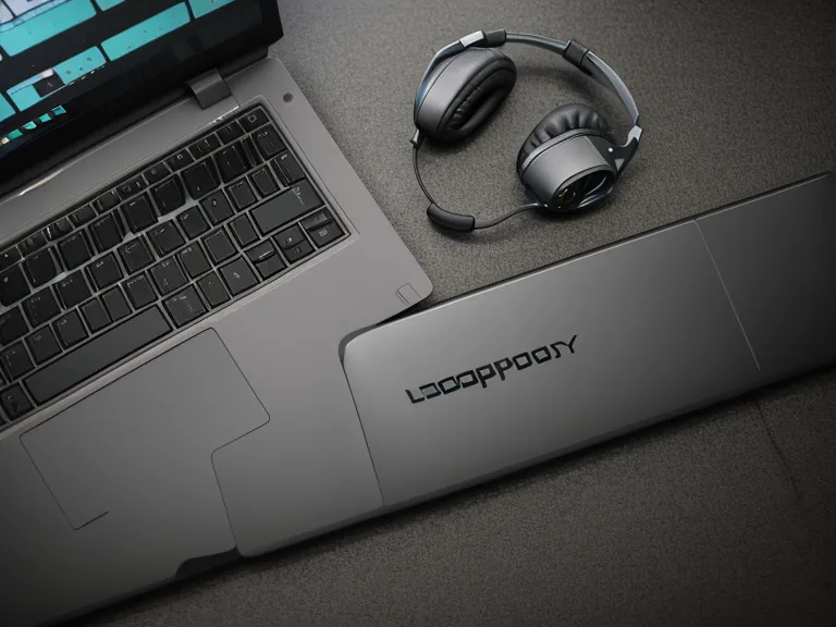 Headphones on a home office desk with a rainy Portland window behind them
