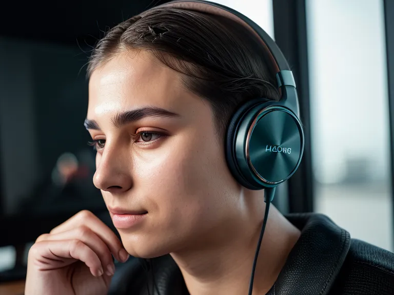 Noise-canceling headphones beside a face-down phone on a desk, a remote-work focus and deep-work setup