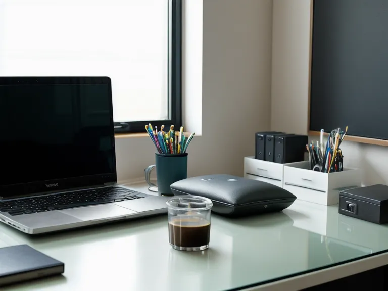 Over-ear headphones resting on a desk beside a laptop showing code, the brainwave entrainment audio setup used during deep work blocks